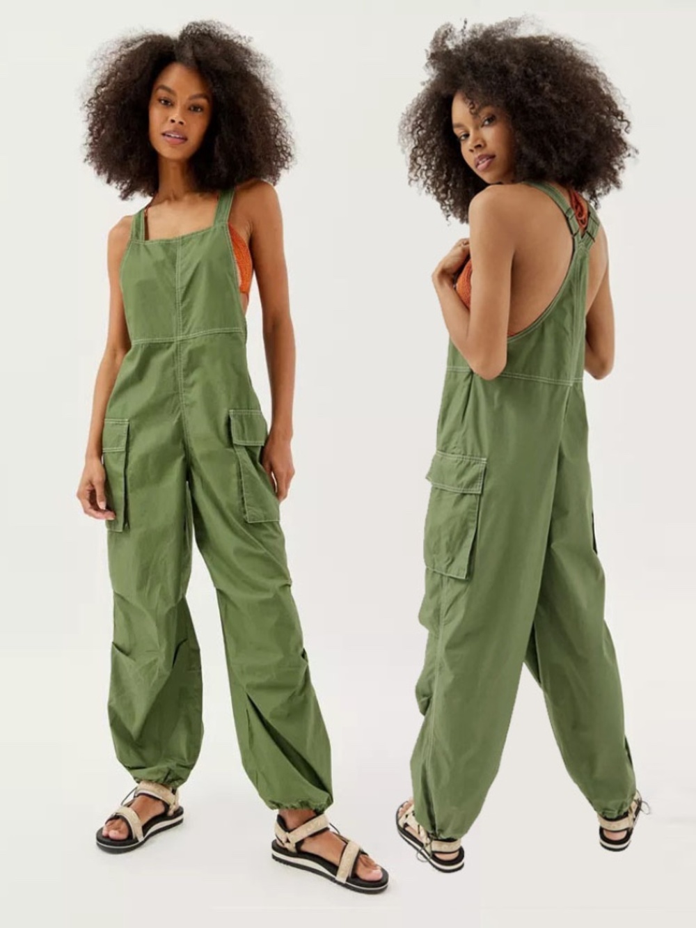 UO BDG Cynthia Olive Green Cargo Jumpsuit. Size M.